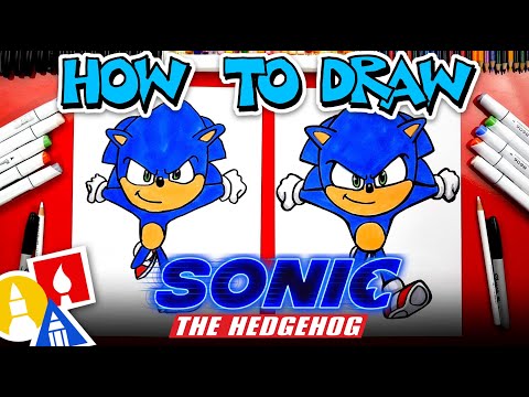 Part of a video titled How To Draw Sonic From Sonic The Hedgehog Movie - YouTube