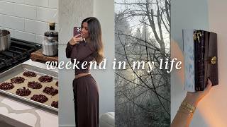 a winter weekend at home | resetting after a stressful week + lululemon haul
