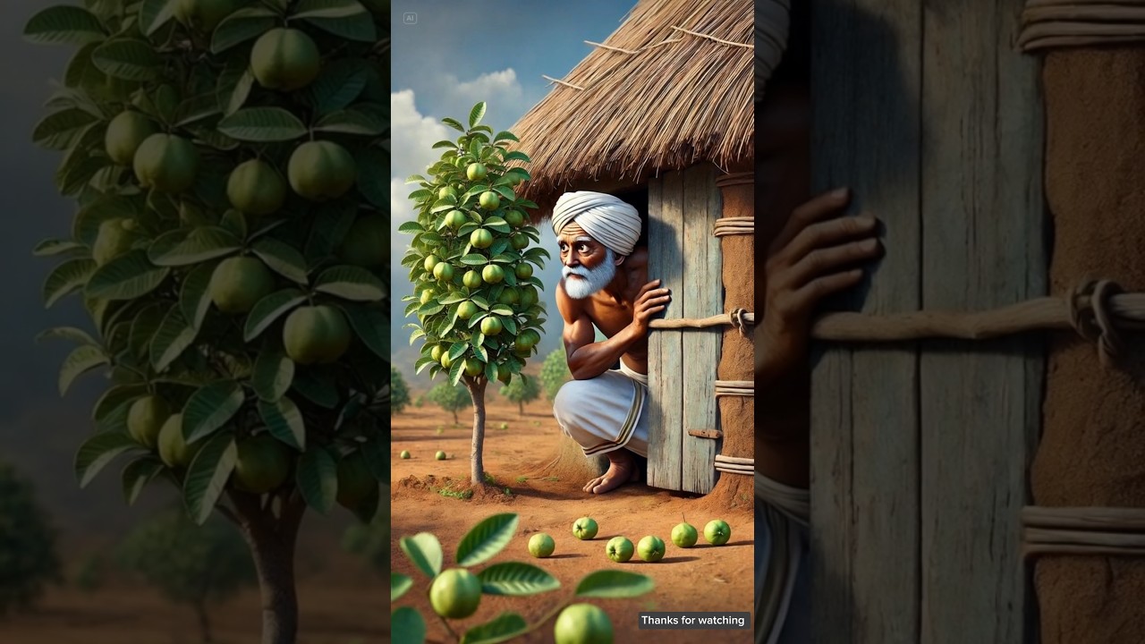 Farmers keep a secret watch because someone is stealing guavas every day 😭 #ai #pigeon #farmer