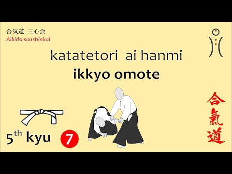 Aikido 5th kyu 7 katate tori ai hanmi  - ikkyo omote