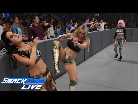 WWE 2K19 SMACKDOWN LIVE RUBY RIOTT (W/THE RIOTT SQUAD) VS MANDY ROSE (W/ABSOLUTION)