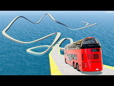 Impossible Wave Bridge Crossing Cars Vs Deep Water - BeamNG.Drive