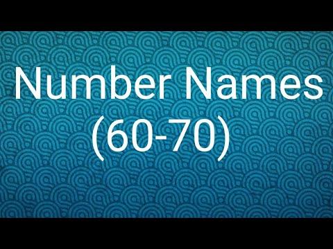 Number names 60-70