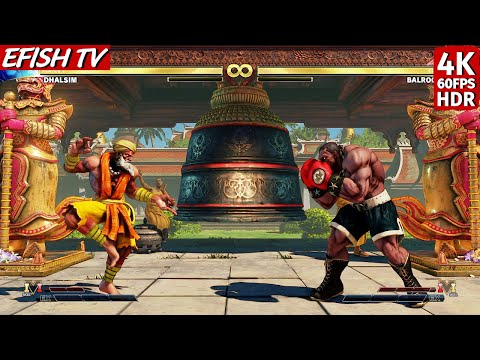 Dhalsim vs Balrog (Hardest AI) - Street Fighter V | 4K 60FPS HDR