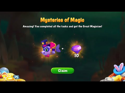 Fishdom Mysteries of Magic Finished. Win Strikes Level 4445 - 4459. Get Great Magician + 10 Diamonds