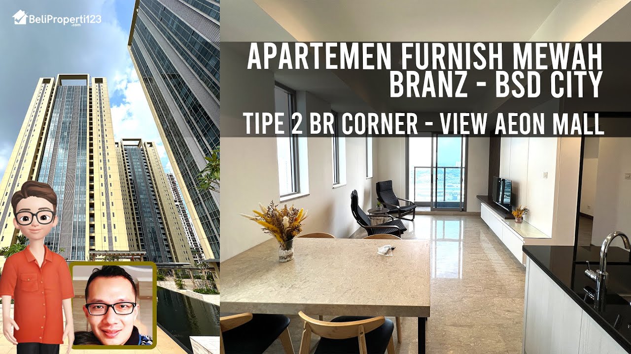 Disewakan Apt Branz 2Br Corner Fully Furnished Sblh Aeon Mal BSD