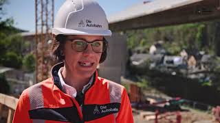 Talbrücke Sechshelden: Der Abbruch der Pfeiler (Autobahn GmbH)