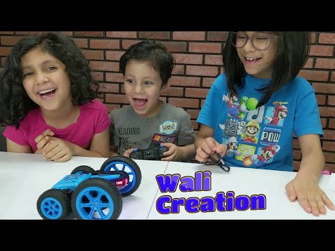 Wali, Aliza and Hanna Playing with RC Stunt Car | Wali Creation Video