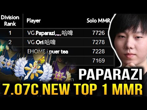 Paparazi New MMR Rank TOP 1 In the World Dota 2 7.07c