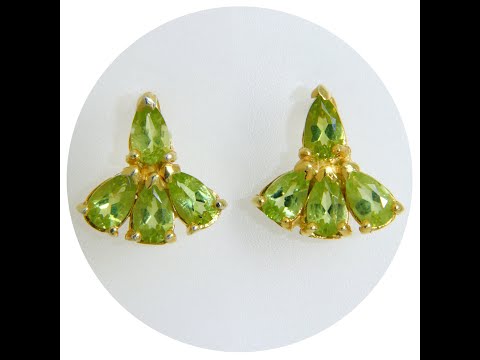 Cercei Stud Argint 925 Peridot Natural - Energie Luminoasa