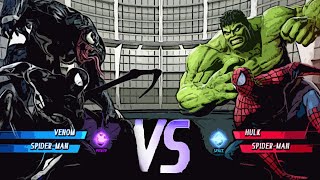 Venom & Black Spider-Man Vs Hulk & Spider-