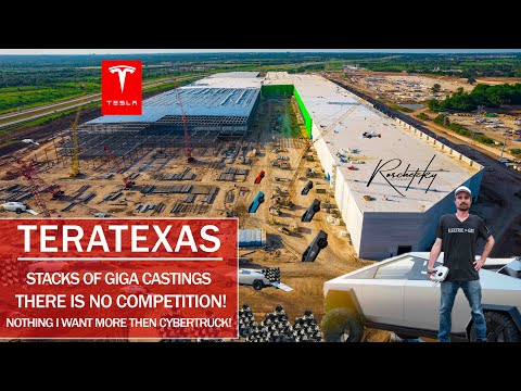 #GigaTexas #Tesla #TERATEXAS #ElonMusk - Cybertruck Model S Plaid Model Y - STACKS of Giga Castings