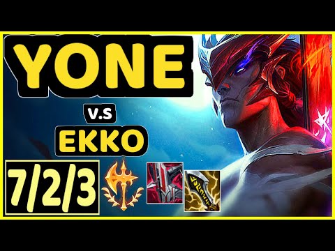 YONE vs EKKO - 7/2/3 KDA MID GAMEPLAY - EUW Ranked MASTER