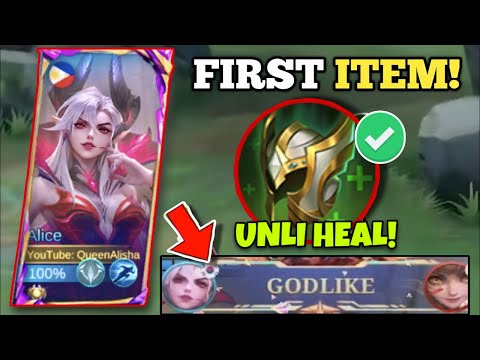 BUY FIRST GUARDIAN HELMET TO BOOST HEAL IN EARLY GAME! | EXP ALICE UNLIMITED HEAL HACK! - MLBB