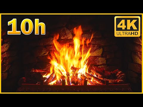 Fireplace 10 Hours (4K) (No Ads) 🔥