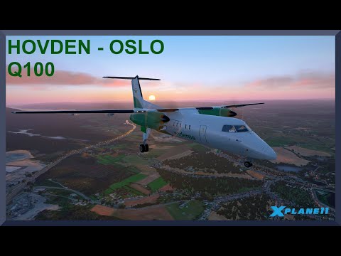 Hovden (ENOV) to Oslo (ENGM) | Dash 8 Q100 | X-Plane 11
