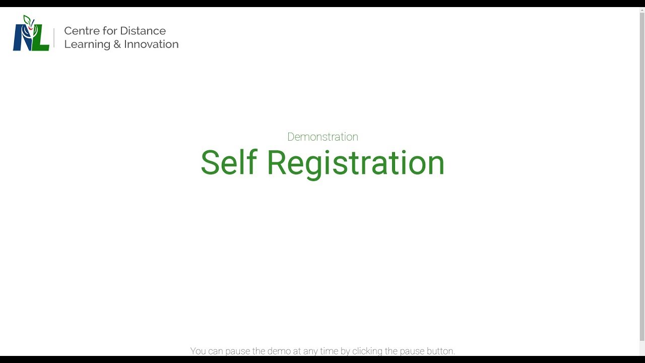Self Registration Courses Demo