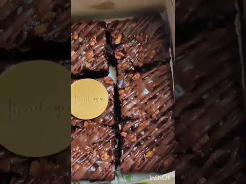 Satisfying video of Super yummy Belgian Chocolate walnut Brownie with Chocolate drizzle|  #eggfree