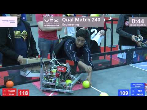 VEX Worlds 2016 - VRC High School - Engineering - Qual 240 (4659D 9541) 190 vs 238 (180 5454B)