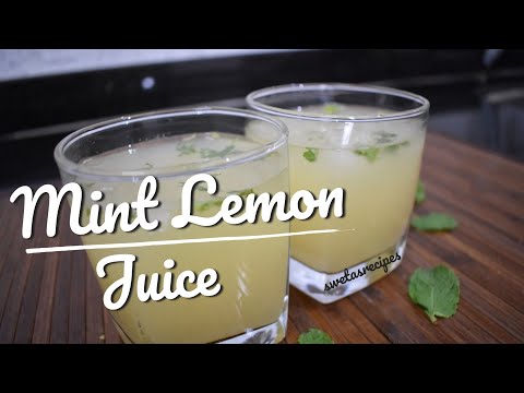 Lemon Mint Juice Recipe | How To Make Lemon Mint Juice At Home | Mint Lemon juice