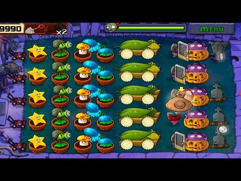 SURVIVAL || Plants Vs Zombies : NIGHT 5 flags completed FULL GAMEPLAY