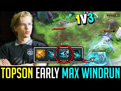 Topson WINDRANGER Max WINDRUN in early game - How to KILL??? DOTA 2