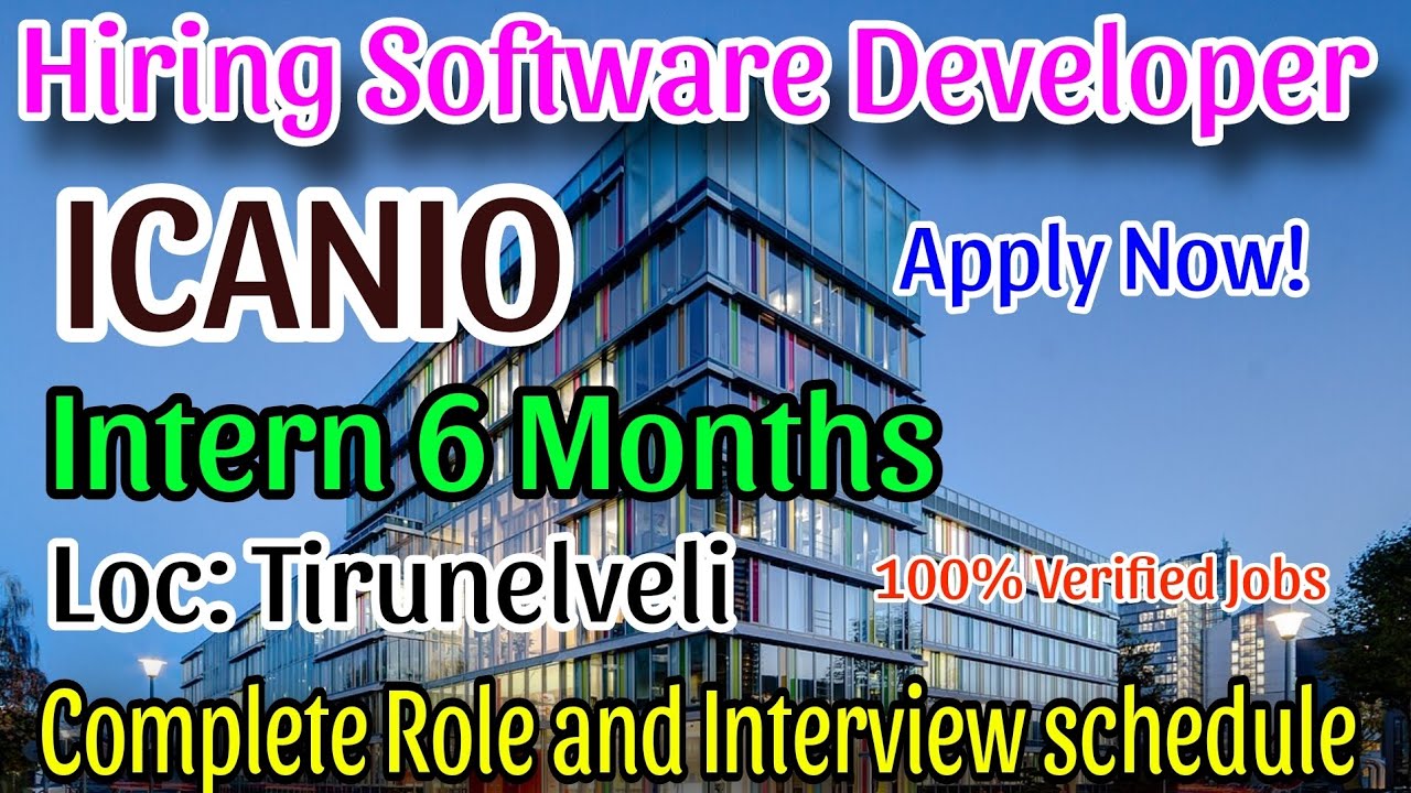 💻 ICANIO Hiring Software Developer Intern | Freshers | Internship Opportunity 2025 | Apply Now!