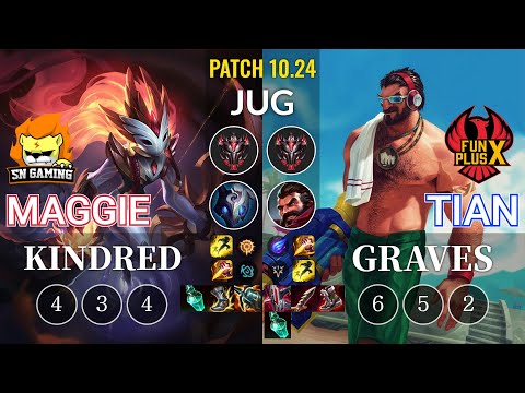 SN Maggie Kindred vs FPX Tian Graves Jungle - KR Patch 10.24