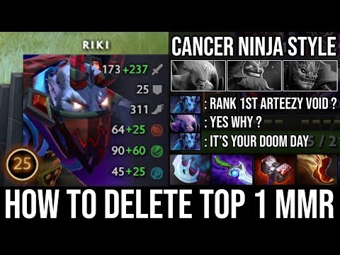 How to Delete Top 1 MMR Arteezy [Riki] Crazy Roaming No Mercy Ninja Style + Funny Trashtalk | DotA 2