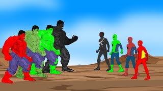 Color Team Hulk vs Color Team Spider-Man [HD] | SUPER HEROES MOVIE ANIMATION