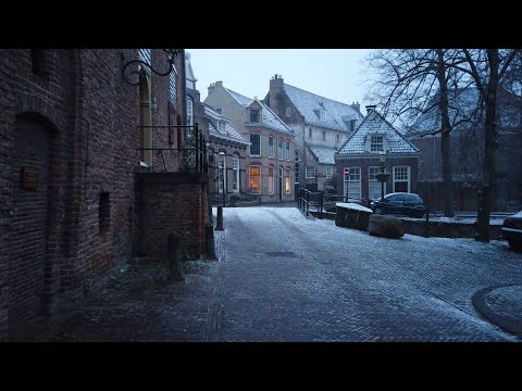 Snowy Winter Walk in Amersfoort 🌨️ | Utrecht - The Netherlands 4K