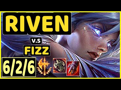 RIVEN vs FIZZ - 6/2/6 KDA MID GAMEPLAY - EUW Ranked MASTER
