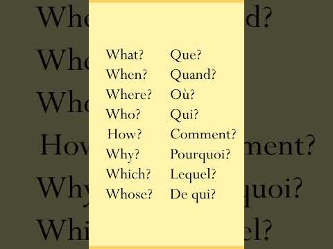 Learn question words in French