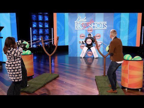 メリッサ・マッカーシーとエレン、「リトル・ビッグ・スリングショット」で平均的なアンディを狙う (Melissa McCarthy and Ellen Take Aim at Average Andy in 'Little Big Slingshots')