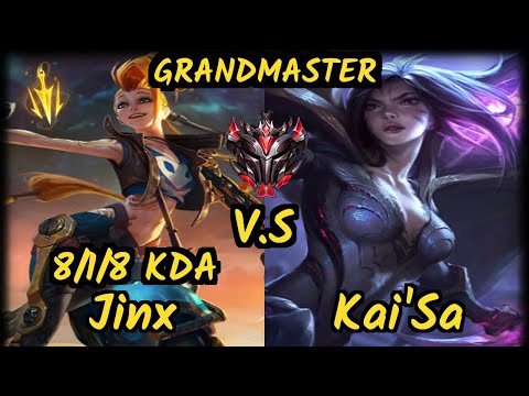Kobbe (JINX) vs KAI'SA - 8/1/8 KDA BOTTOM ADC GAMEPLAY - EUW Ranked GRANDMASTER