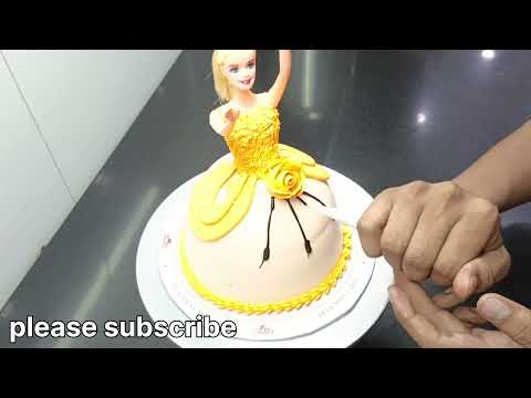 #dollbirthdaycake doll cake new design orange colour