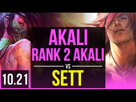 AKALI vs SETT (MID) | Rank 2 Akali, 3/0/3, Rank 10 | KR Challenger | v10.21