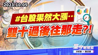【量子戰情室】#陳武傑 1005 #台股果然大漲…雙十過後往那走?! (圖)