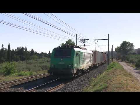 SNCF France Railways - classic electric trains near Avignon. Extract from European Railway Issue 106