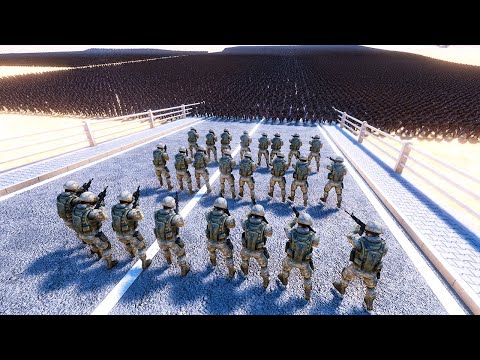 Last 30 Modern Soldier Try to Defend Zombies on Broken Bridge - Ultimate Epic Battle Simulator