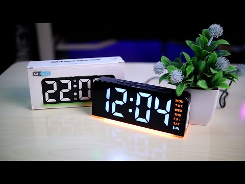 GH8033 LED Digital Alarm Clock with Atmospheric Light | Review and Settings