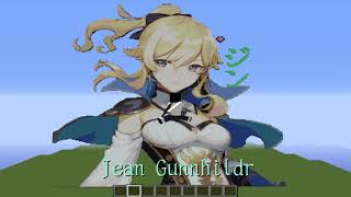 マインクラフトで原神キャラのドット絵作ってみた/I tried to make a dot picture of Genshin Impact character with Minecraft.