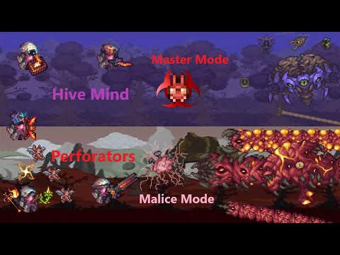 Hive Mind and Perforators on Master Malice Mode all class guide || Terraria 1.4 Calamity Mod guide
