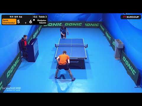 16:20 Serhii Cherniavskyi 0-3 Vladyslav Kaluhin 08.05.2023 TT Euro.Cup Ukraine Star. Table 3