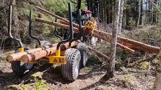 Josef kör ut virke ur skogen