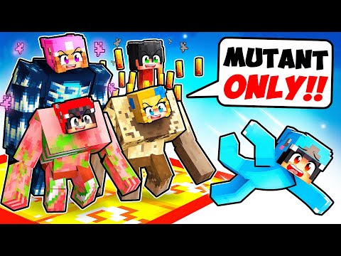 LOCKED on ONE LUCKY BLOCK RAFT But We're MOBS With CRAZY FAN GIRL!