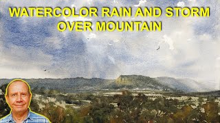 Paint Realistic Rain & Moody Clouds in Watercolor | Essential Techniques | Step-by-step Tutorial