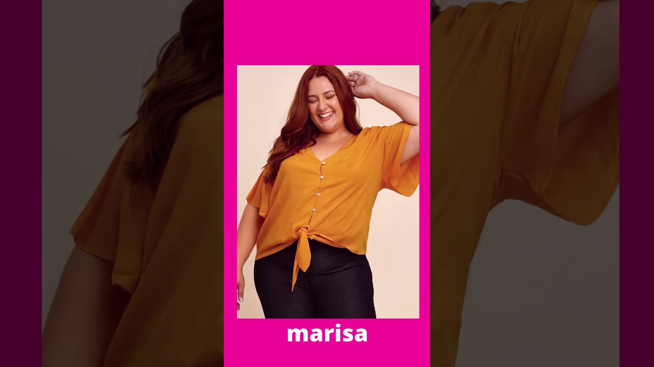 Blusa Plus Size Feminina Botões Manga 3/4 Marisa#shorts