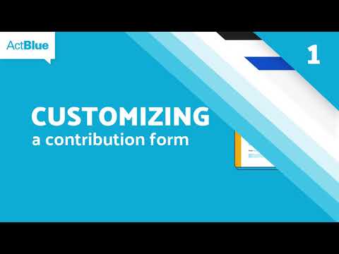 Customizing a contribution form
