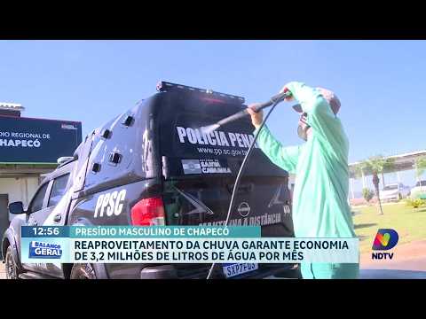 Projeto sustentável reaproveita água da chuva no presídio de Chapecó